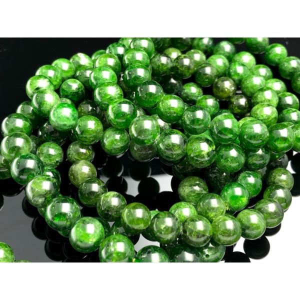 ロシア産★天然石ブレスレット/クロムダイオプサイト（diopside/透輝石）/ラウンド/約7mm/...