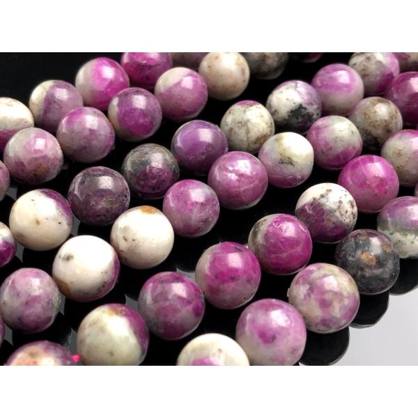 アフリカ産★天然石ビーズ/ルビー(ruby・鋼玉・紅玉)/ラウンド/約6mm/1連【天然石/パワース...