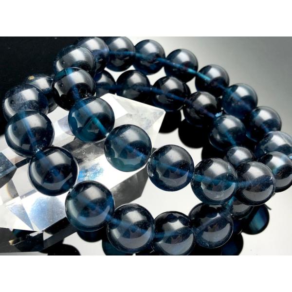 メキシコ産★天然石ブレスレット/ディープブルーフローライト（fluorite,蛍石）/ラウンド/約1...