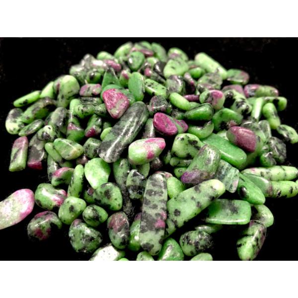 鮮やかグリーン＆レッド★癒し＆活性化★天然石さざれチップ/ルビーインゾイサイト（アニョライト）/LL...