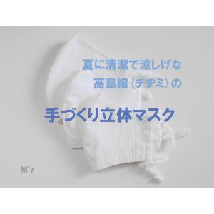 夏に 清潔で涼しげな 高島縮の手作り立体マスク×2枚 ■M'z｜itempost