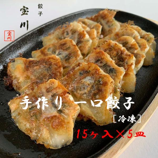 餃子 宝川 手作り 一口餃子 生餃子［冷凍］15ヶ入×5皿（75個）