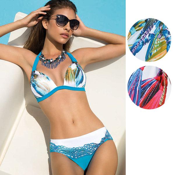 インポート 水着 LINEA SPRINT HD284 スカーフ柄三角水着ビキニ 2色