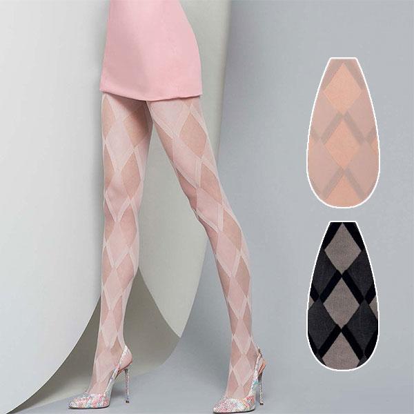 柄ストッキング OROBLU VICTORIA ジオメトリック柄ストッキング 2色