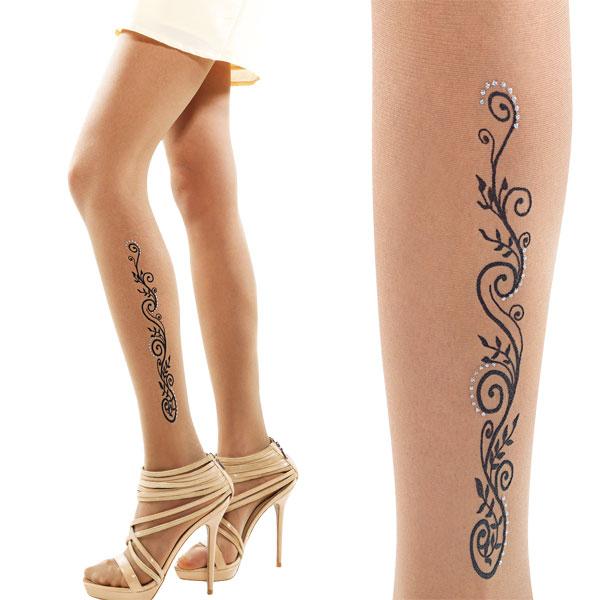 柄ストッキング DONNA BC NAVIGLIO タトゥーストッキング