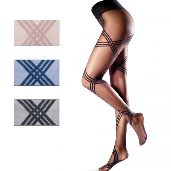イタリア インポート 高級ブランド 柄ストッキング OROBLU FLASH ジオメトリック柄ストッ...