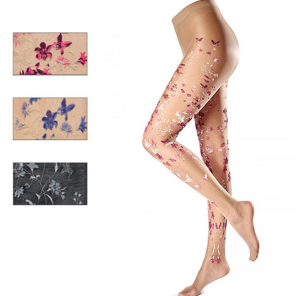 イタリア インポート 高級ブランド 柄ストッキング OROBLU AZALEA 花柄ストッキング 3...