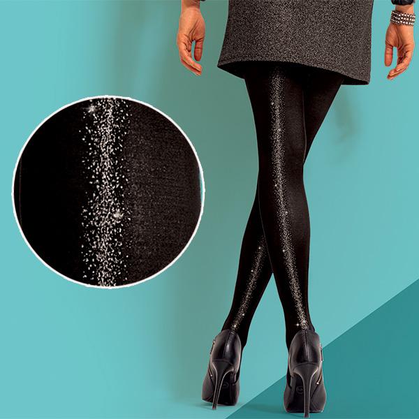 イタリア インポート ブランド 柄タイツ BC DONNA FIAMMA ラメバックシーム柄タイツ ...