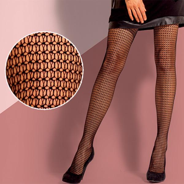 イタリア インポート ブランド 網タイツ BC DONNA DIXIE 幾何学柄網タイツ　黒