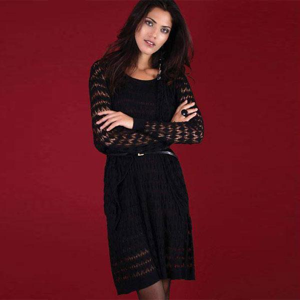 在庫一掃セール  秋冬 インポート ワンピース BARBARA ALVISI レース編みカーディガン...