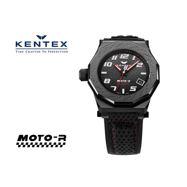 KENTEX （ケンテックス）MOTO-R 腕時計 3針 ブラックエディション レッド
