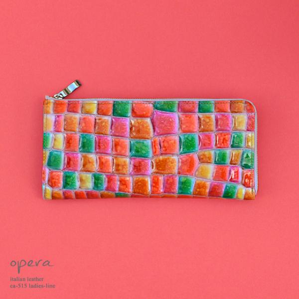 【ステンドグラスのように美しい】イタリアンレザー 長財布【ca-515-opera】