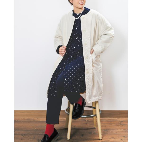 ノーザントラック / ドットプリントフロントタックワンピース