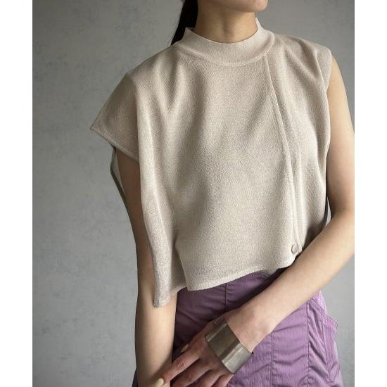 アンジェム / Asymmetry cape sleeveless knit