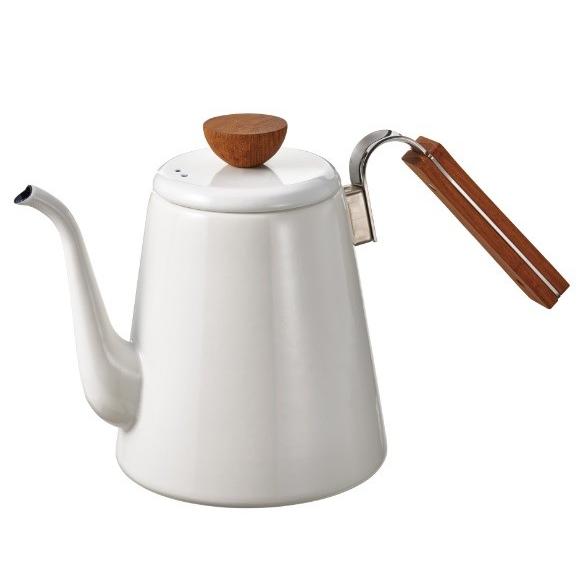 ハリオ　ボナ・琺瑯ドリップケトル　BDK-80-W  実用容量 800ml  ホワイト