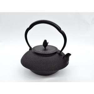 破損保証付き 南部鉄器 南部鉄瓶 岩鋳 平六アラレ 14型 黒焼付 1.3L