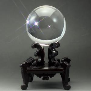 天然水晶 玉 クリスタル AAA 91.65mm（3寸玉） 最高級透明水晶 宝石鑑別書付き　〔6348〕