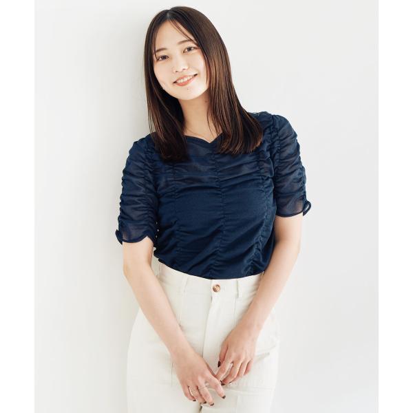 【SALE】COCODEAL　シャーリングシアーニット　75231301