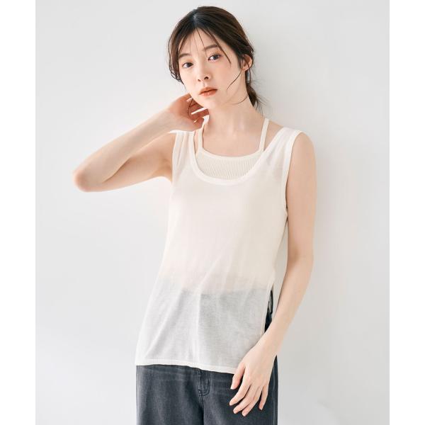 【SALE】COCODEAL 　アメスリキャミ×タンクレイヤードニット　75531590