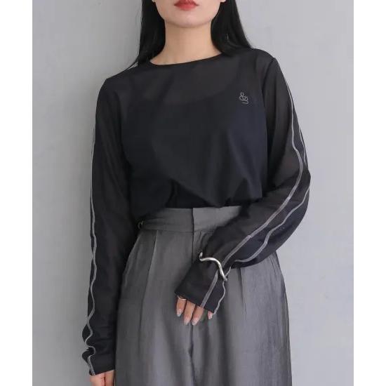 【SALE】&amp;g'aime アンジェム　シアーサイドラインTOPS　980-67101