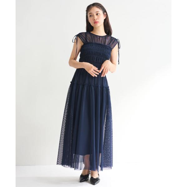 【SALE】COCODEAL メッシュシャーリングワンピース　75515101