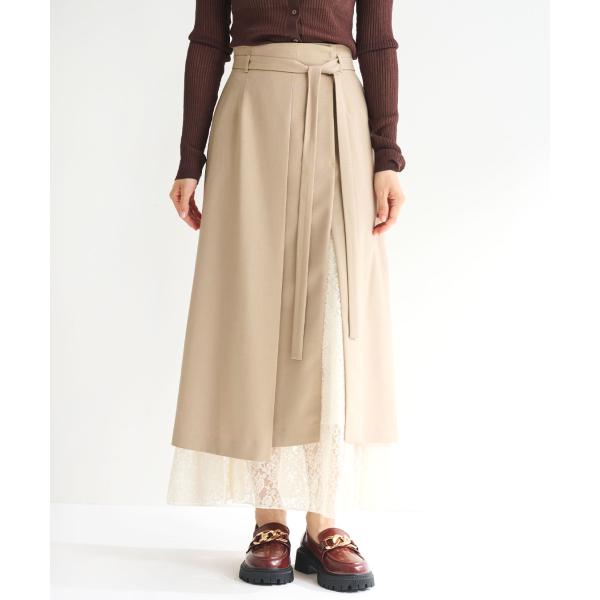 【SALE】COCODEAL レースレイヤードナロースカート　75517109