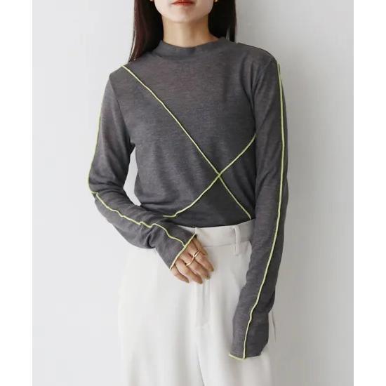 【SALE】vingtrois　2Way配色ラインインナーTOPS　922-24111