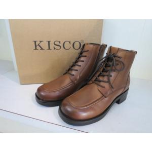 KISCO　ワイドスクエアレースアップブーツ　ダークブラウン KS-1592