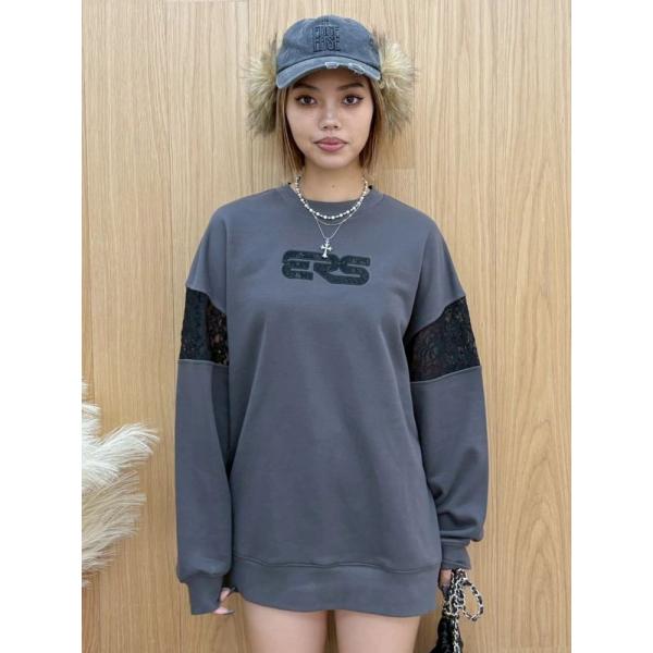 EVRIS　レースEmbroideryスウェットトップス　3726127016