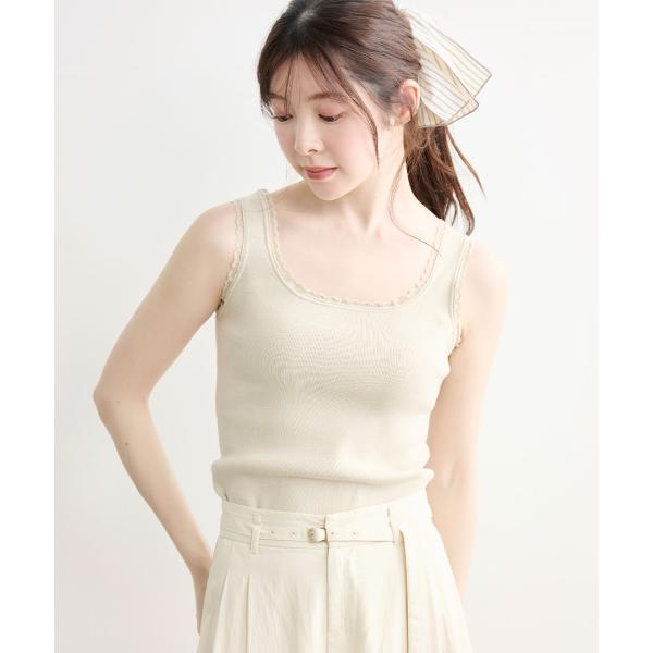 COCODEAL　レーストリムニットタンクトップ　76131082