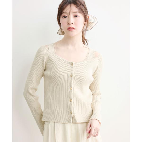 COCODEAL　Vネックリブニットカーディガン　76133083