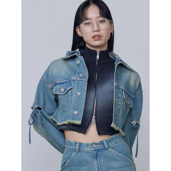 EMODA　カットスリーブフードデニムブルゾン　0426102701