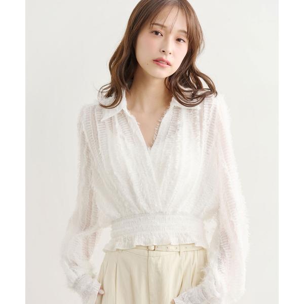 COCODEAL　カットジャカードカシュクールブラウス　76118189