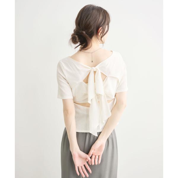 COCODEAL バックシャンリボンカットソートップス　76321482