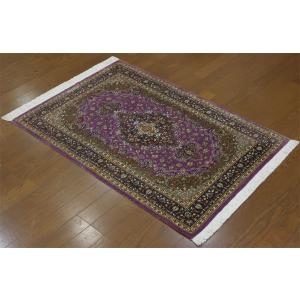 フロアー向きシルク絨毯 12225 【原産地】イラン　クム