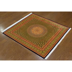 フロアー向きシルク絨毯 19217 【原産地】イラン　クム