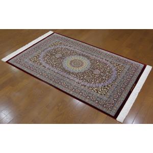 フロアー向きシルク絨毯 19349 【原産地】イラン　クム