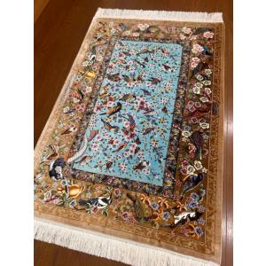 壁掛け向きシルク絨毯 31724 【原産地】イラン クム