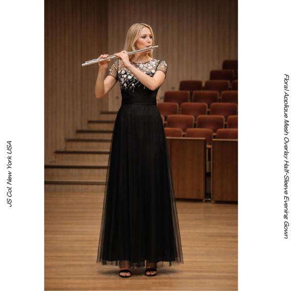 JS COLLECTION UE288612833 ブラックホワイト 3Dビジュエンパイアドレス 半...