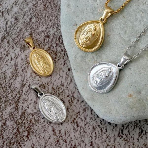 ステンレス製 ペンダントトップ 【76. マリア メダイ】金属アレルギー対応 奇跡 不思議 メダル ...