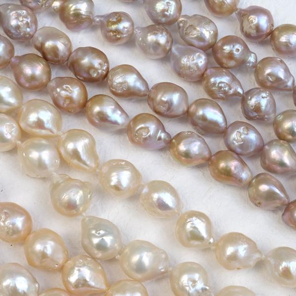 高品質【259. 淡水パール ラウンド バロック ビーズ 10mm -12mm 連】 約40cm 淡...