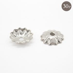ステンレス 座金 【78. 座金パーツ 花 30個 6mm シルバー 】 花座金 菊座 ビーズキャップ フラワーキャップ メタル花座パーツ フラワーチャームパーツ