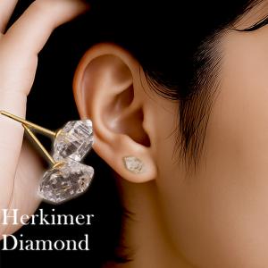 Silver925 珍しい！ ハーキマーダイヤモンド 8-9x4-6mm ピアス_PR3282