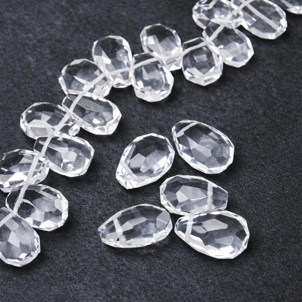天然水晶 多面カットビーズ 1粒売り 約13-16mm×11-13mm クリアクォーツ 大粒【13*...