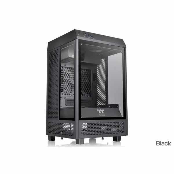 Thermaltake The Tower 100 3面強化ガラスパネル ミニタワー型PCケース ブ...