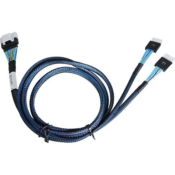 Areca SFF-8654 74P to 2x Oculink 42P ケーブル 1m 92.5o...
