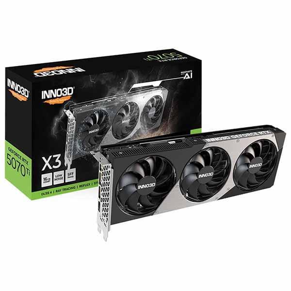 ELSA INNO3D GeForce RTX 5070 Ti X3 2スロット厚のグラフィックボー...