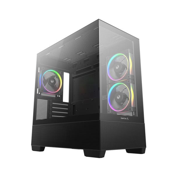 Deepcool CG380 3F パノラマビューのM-ATX PCケース ブラック｜R-CG380...