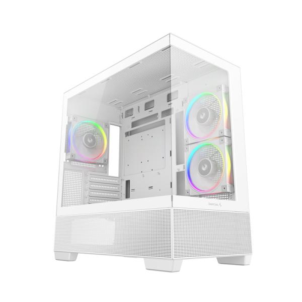 Deepcool CG380 3F WH パノラマビューのM-ATX PCケース ホワイト｜R-CG...