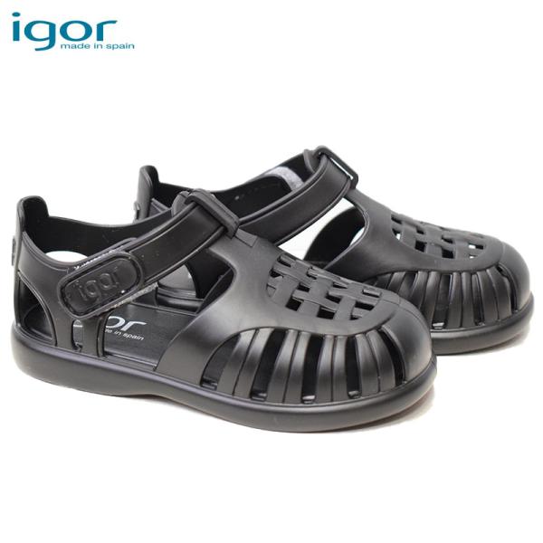 イゴール キッズサンダル TOBBY ソリッド ブラック NEGRO